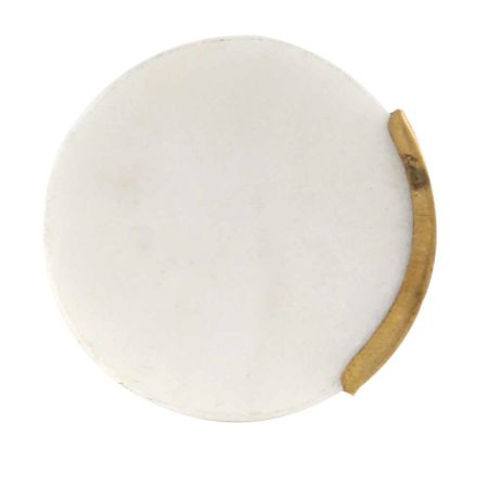 White Round Golden Stone Cabinet Knob